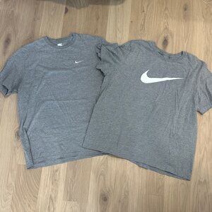 2 Nike Men's Heather Gray T-Shirts XXL